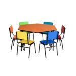 Juego de mesa Hexagonal en Formaica con 6 Sillas