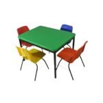 Juego de Mesa Rectangular en Polipropileno con 4 Sillas